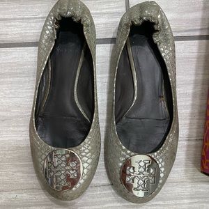 Tory Burch Silver Reva flats